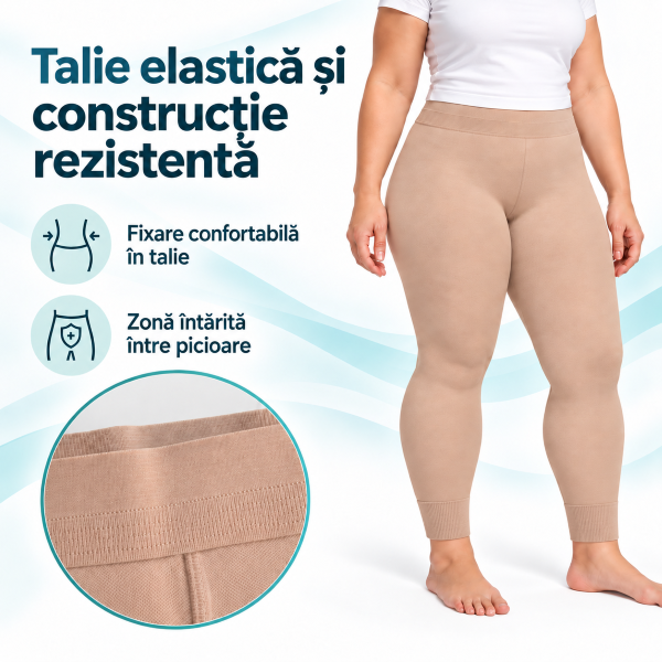 Talie elastică și zonă întărită între picioare